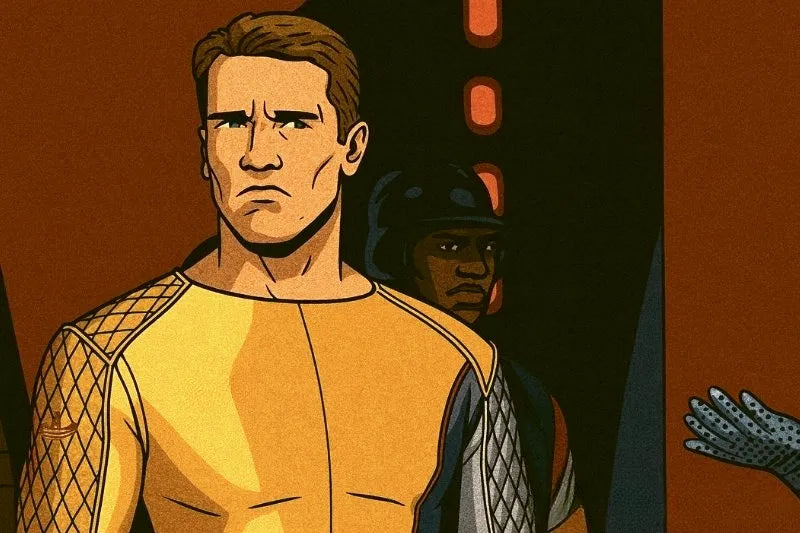 Arnie in Stephen King's The Running Man (1987)