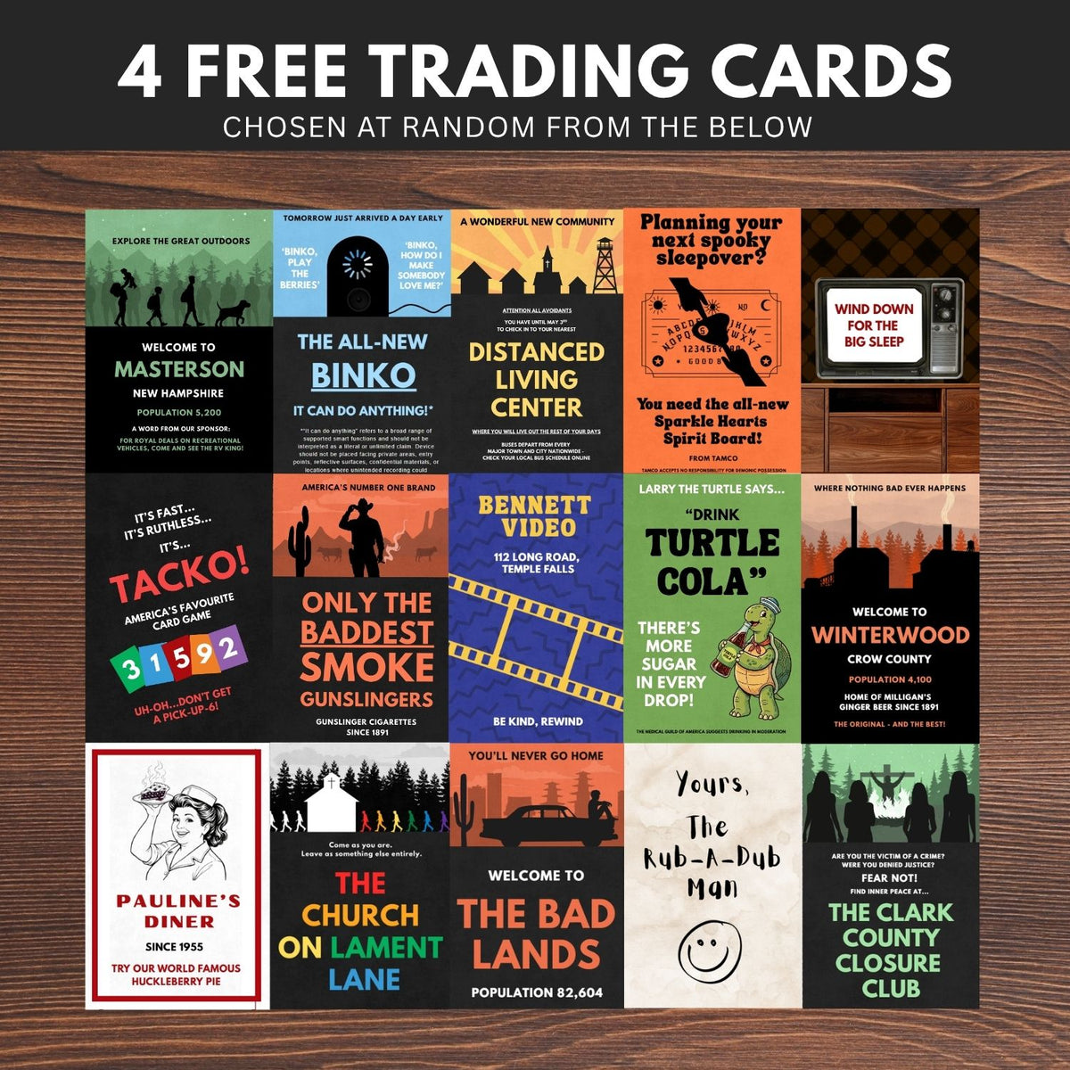 Pack of 4 Trading Cards