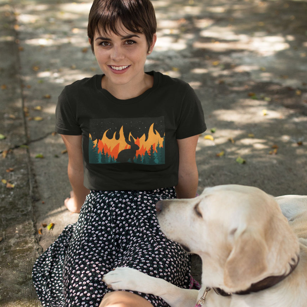 Bunny in the Burning Woods Unisex T-Shirt UK