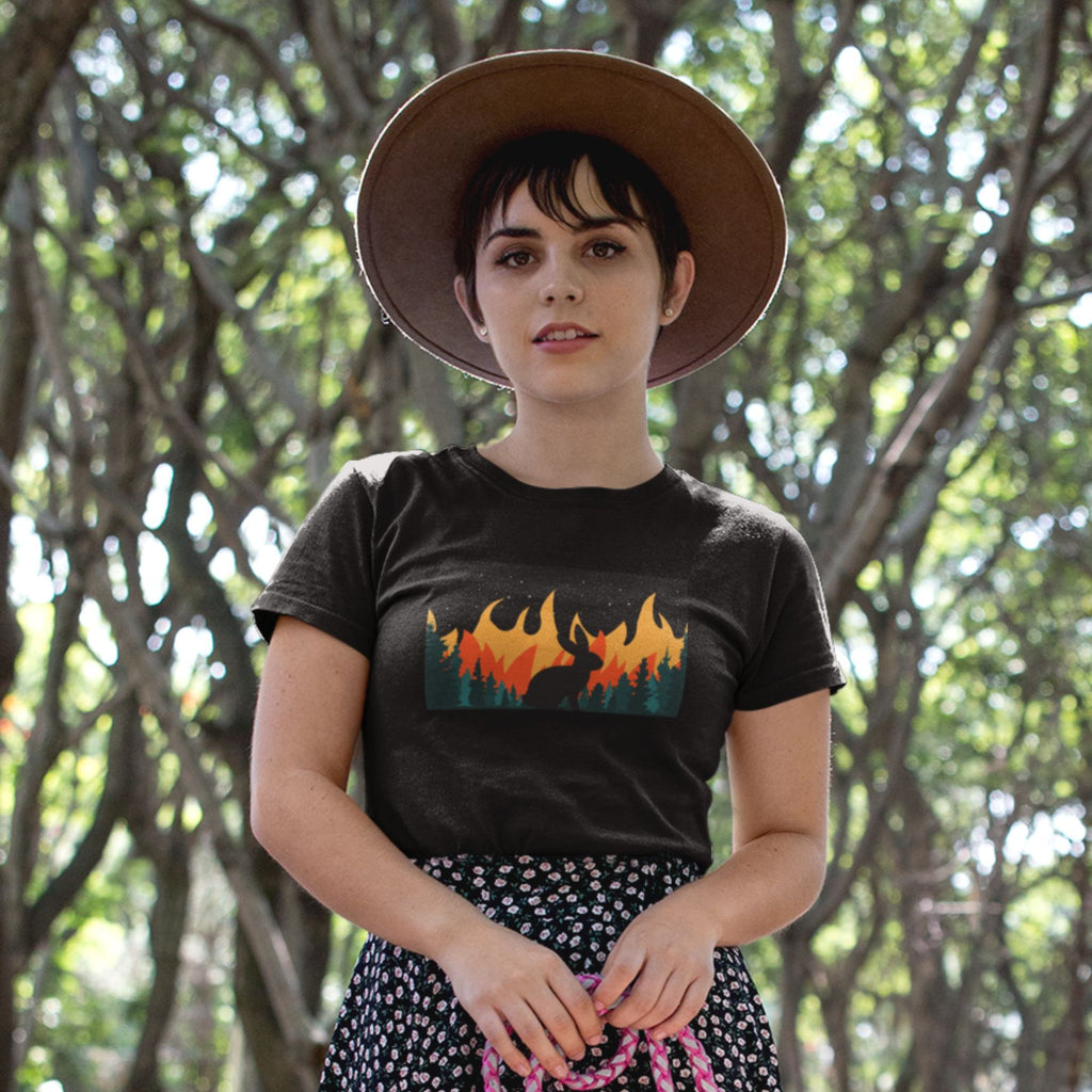 Bunny in the Burning Woods Unisex T-Shirt UK
