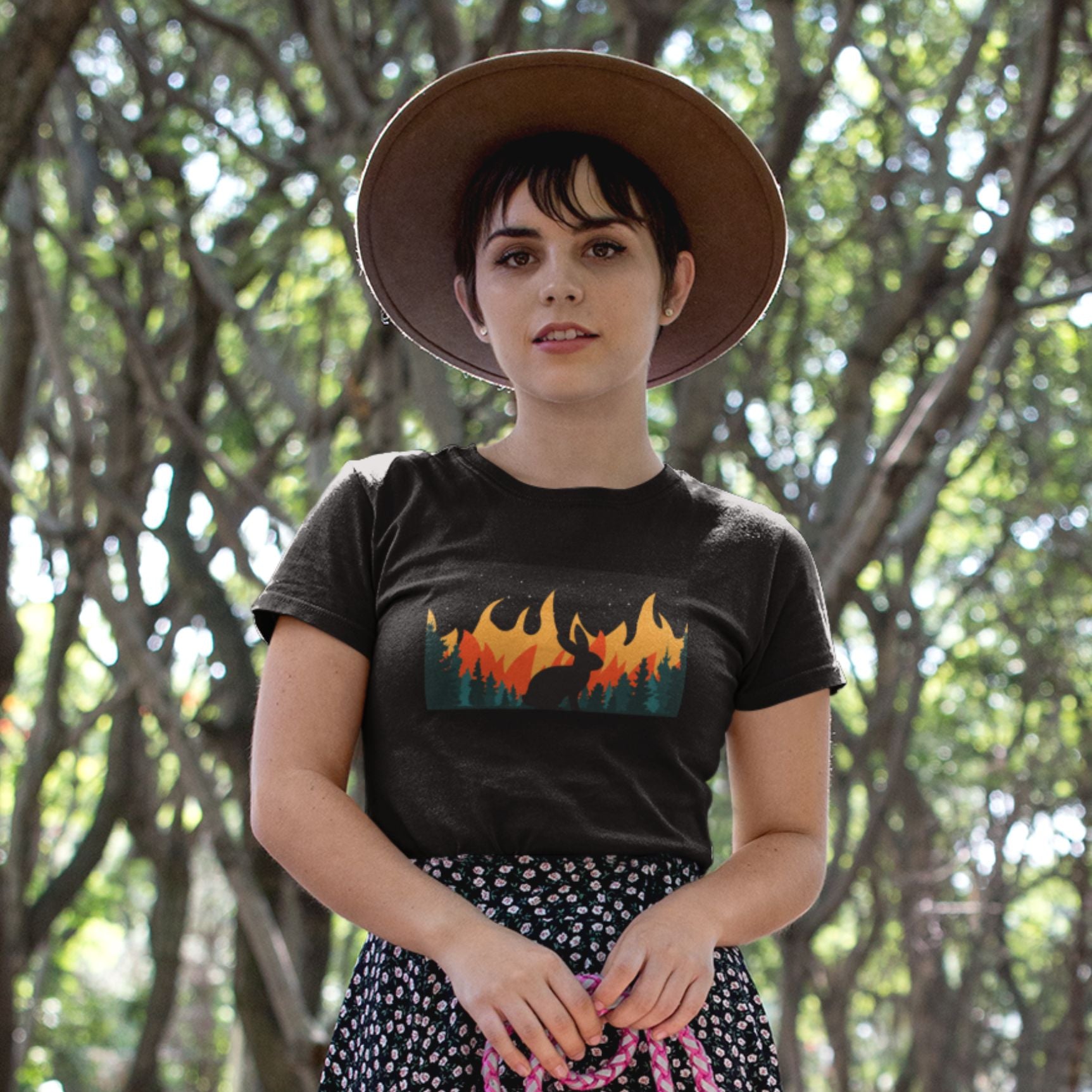 Bunny in the Burning Woods Unisex T-Shirt UK