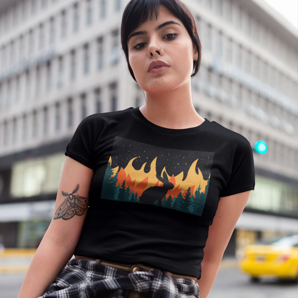 Bunny in the Burning Woods Unisex T-Shirt UK