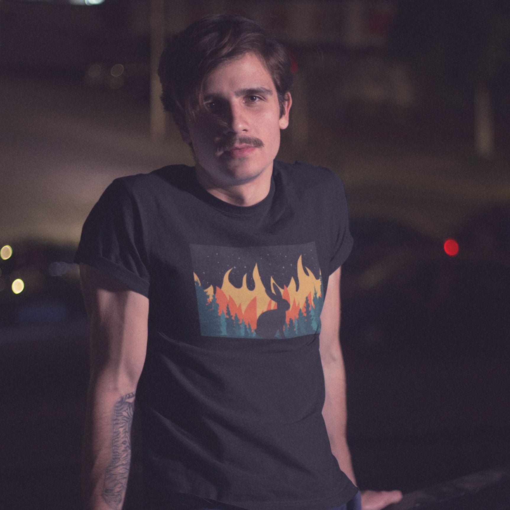 Bunny in the Burning Woods Unisex T-Shirt UK